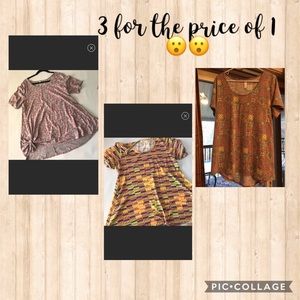 (3)LuLaRoe size Large Tops EUC